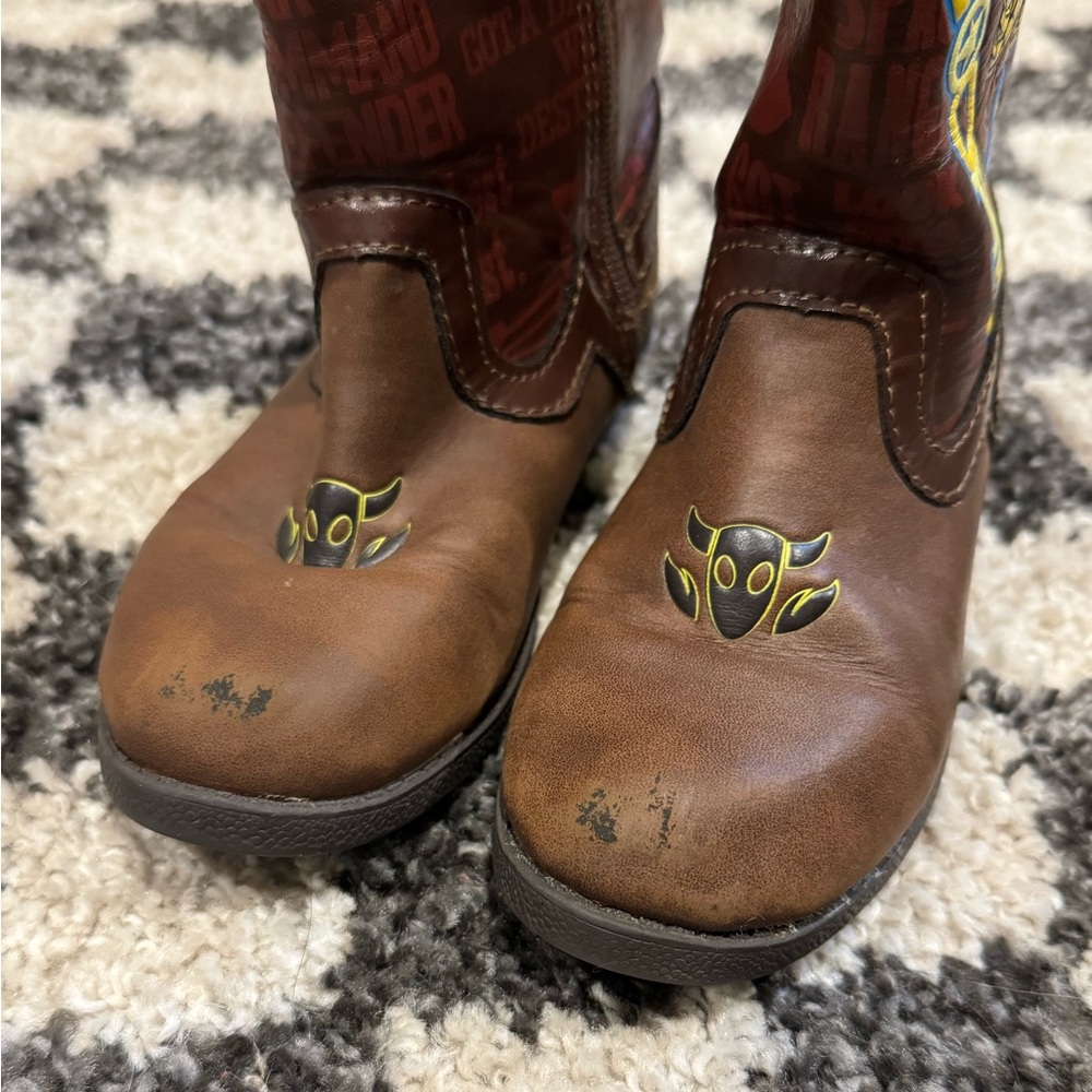 Sheriff Woody Brown Cowboy Boots Kids Zip Up Disney - Picture 2 of 6